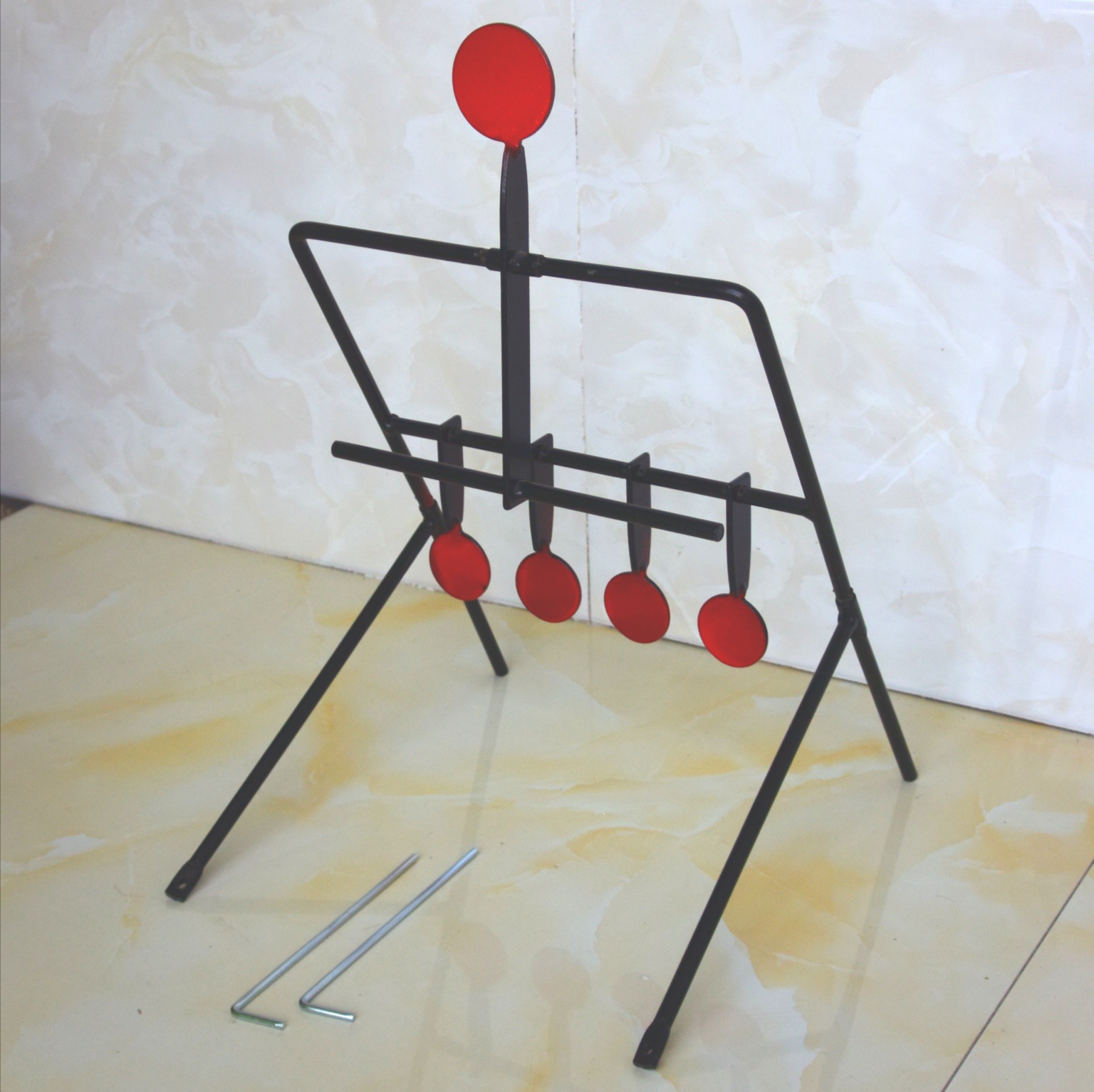 steel spinner target 钢板5靶心弹弓水弹射击训练翻转复位靶