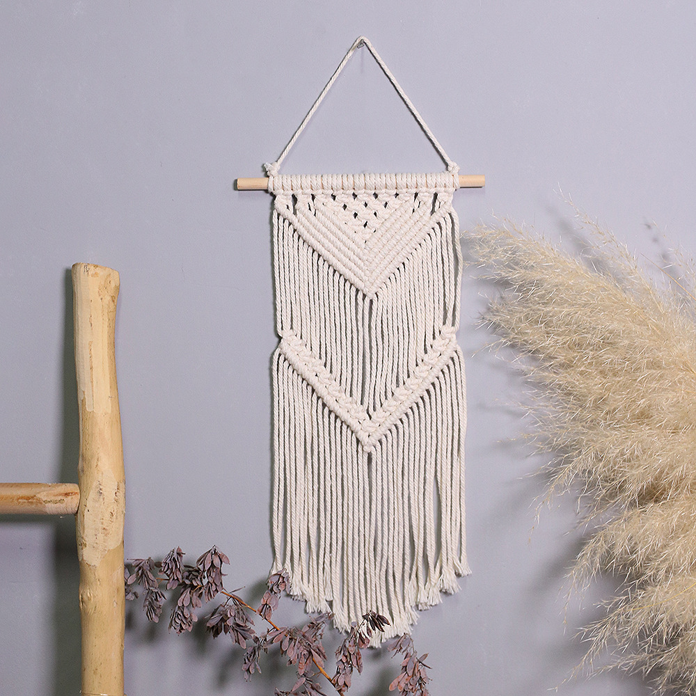 润欣挂毯双v编织挂毯棉线壁挂装饰品 田园风手工挂毯挂件家居装饰