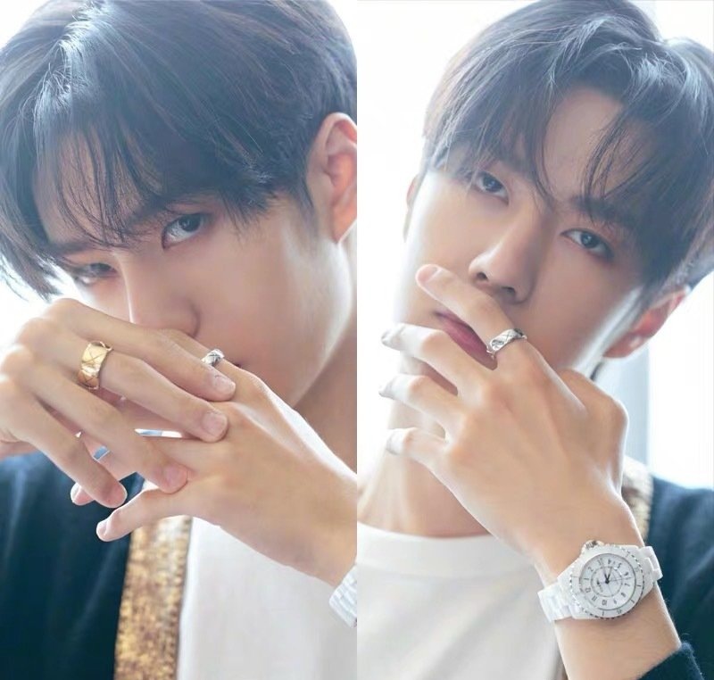 王一博同款925纯银菱形格子开口戒指女小香风轻奢小众设计食指戒