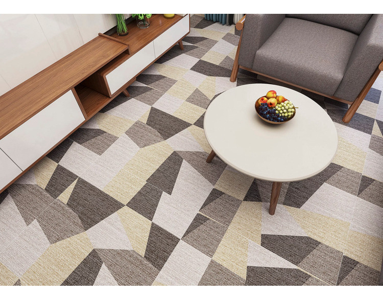 黄色布纹防滑地砖600x600餐厅宾馆卧室凹凸仿地毯砖客厅地面瓷砖