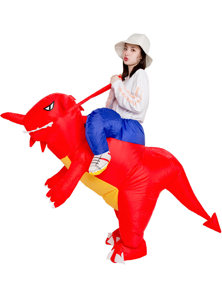 搞笑人偶服装搞怪行走动物坐骑霸王龙骑恐龙充气衣服裤子儿童成人