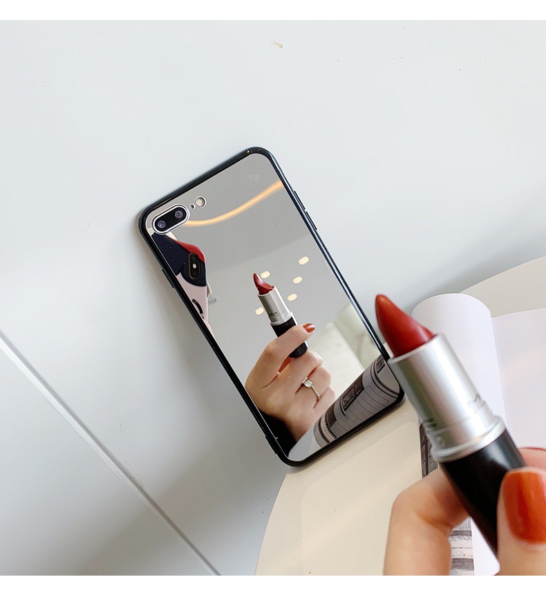 适用oppor17手机壳reno3补妆镜子realme5创意a8亚克力k1防摔a7x软