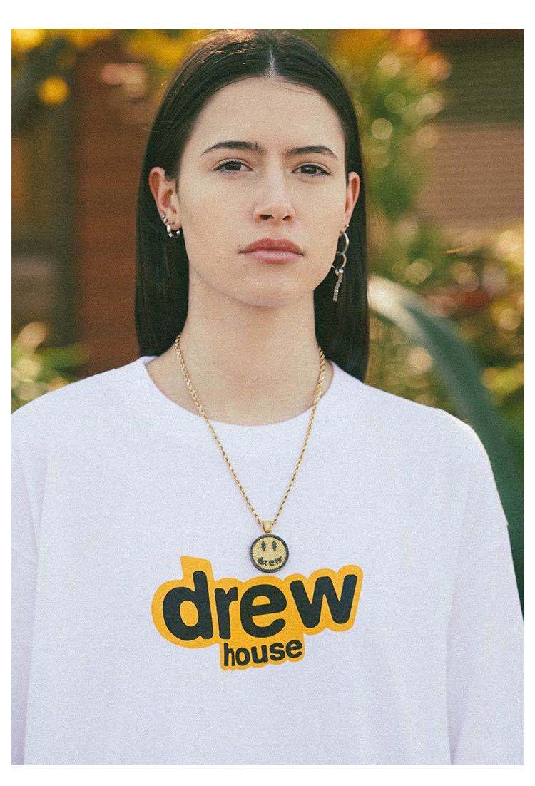 drew欧美潮牌贾斯汀比伯笑脸项链男镶钻侃爷同款街头嘻哈吊坠颈链