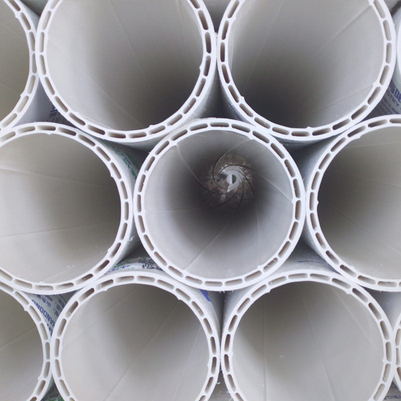 陆宇pvc-u排水管双壁中空螺旋消音管 pvc螺旋静音排水管塑料管