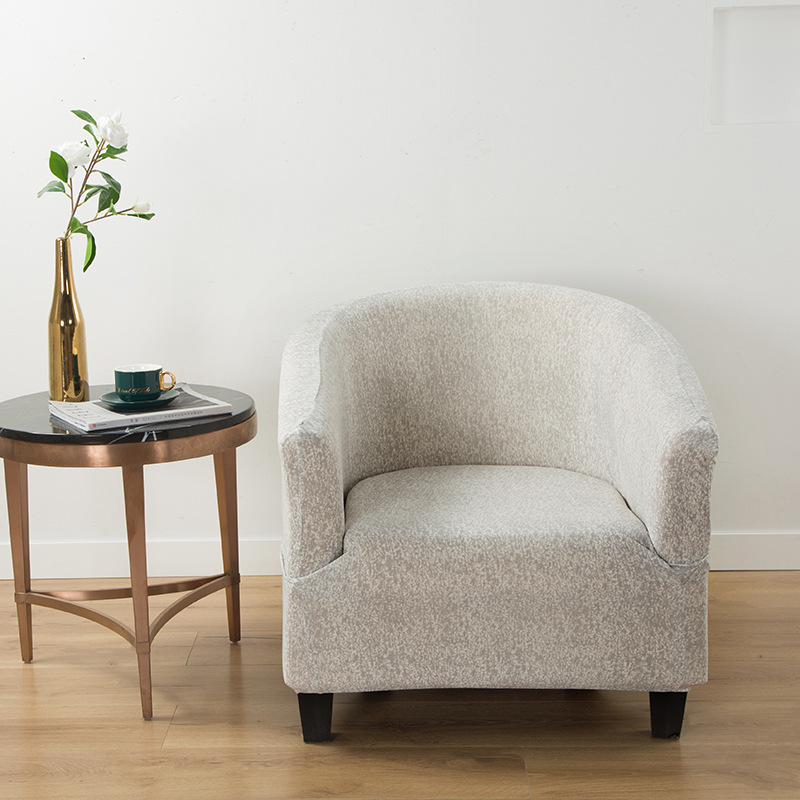 跨境欧式弹力半圆沙发套咖啡厅酒店单座沙发专用套全包围防尘罩子