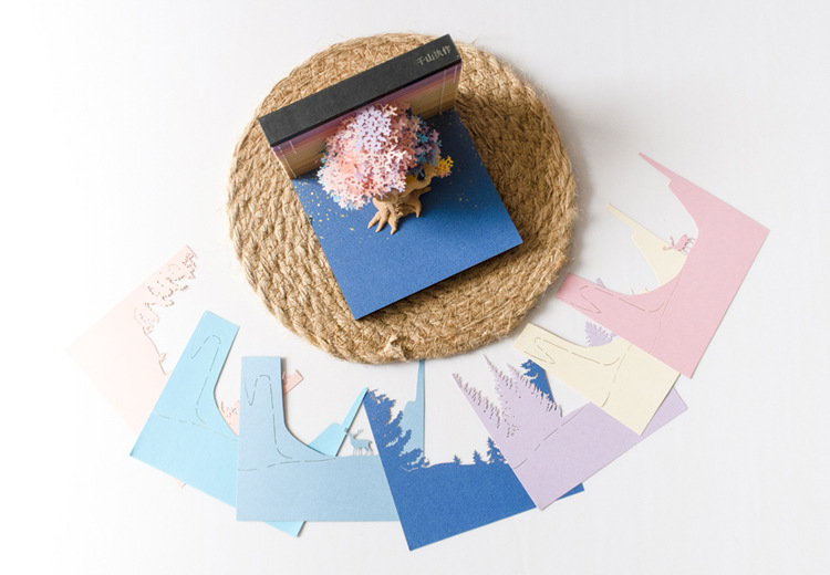 网红立体纸雕便签树3d树屋便利贴惊喜创意生日礼物惊艳清水寺