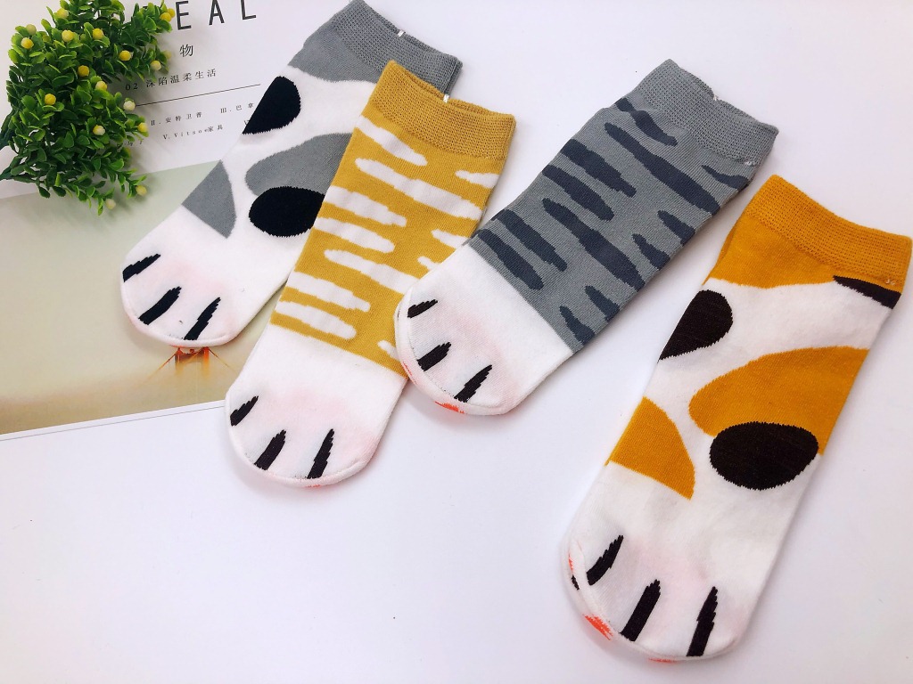 猫爪船袜可爱猫咪肉垫船袜女士短袜