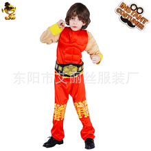 小男孩拳击手肌肉连体衣 狂欢节 节日派对cosplay 胸肌连体衣