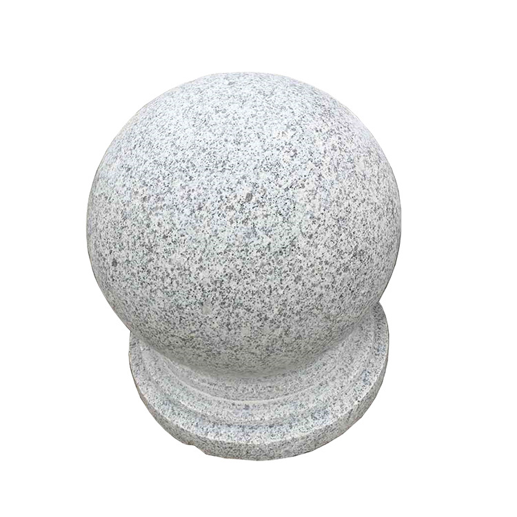 湖北芝麻白挡车球厂家直发 拦车柱 石球石柱 花岗岩石材