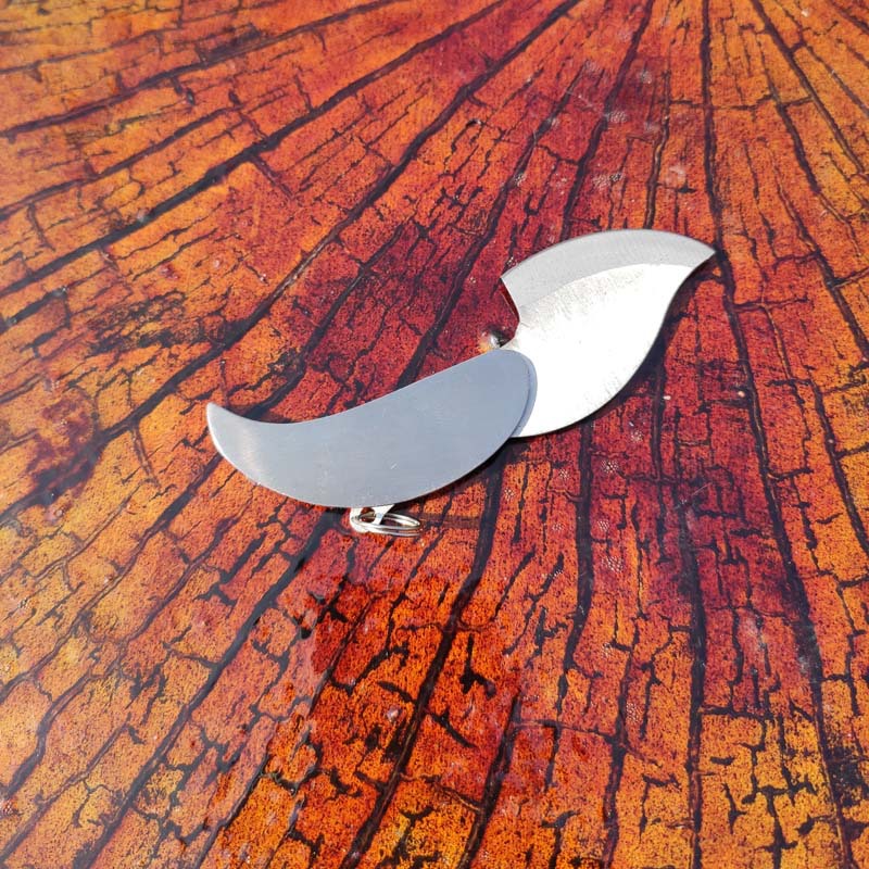 不锈钢折叠迷你叶子刀钥匙扣便携户外救生工具随身便携树叶小刀