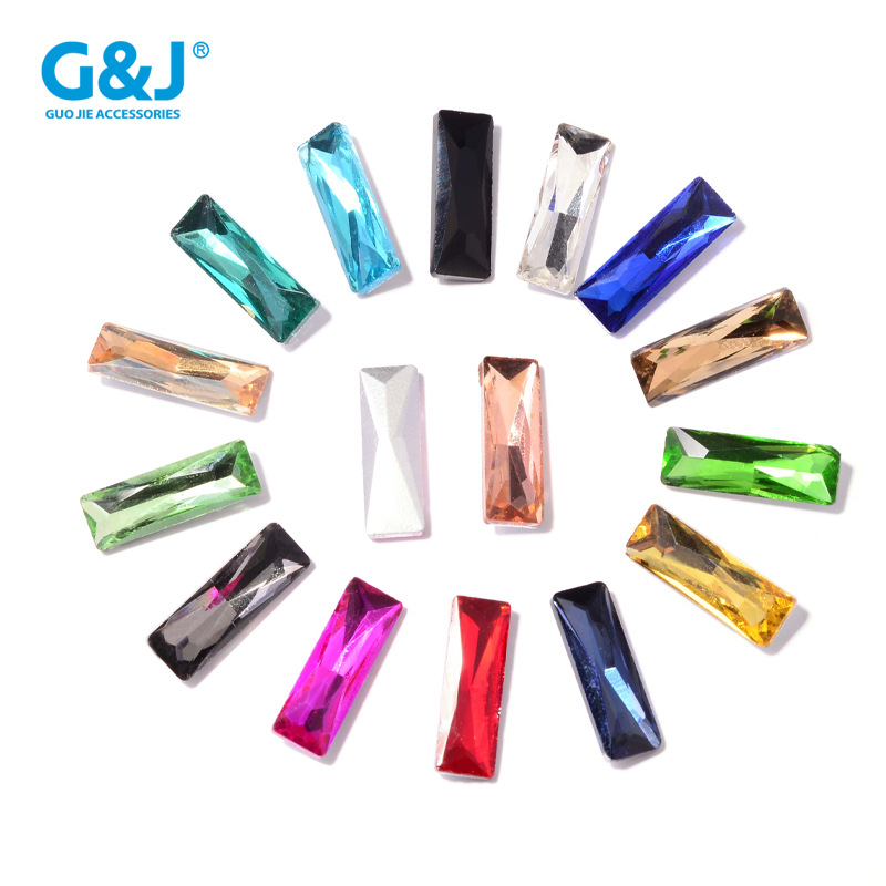 水晶尖底长条方钻DIY玻璃水钻服饰鞋材饰品配件爪上钻珠子