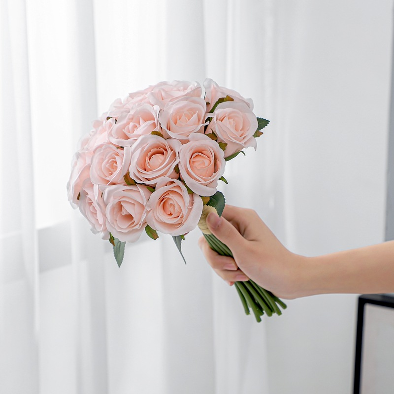 Wholesale 18 Bride Handwriting Rose Bouquet Artificial/Fake Flower Wholesale Home Wedding Photography Handmade Diy Flower