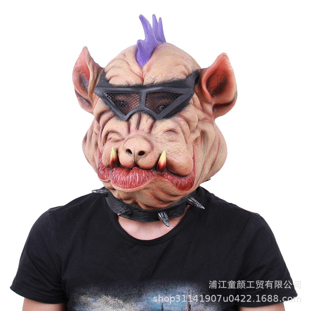 忍者神龟面具眼镜酷猪头面具影视表演道具老鼠乌龟面具动物乳胶