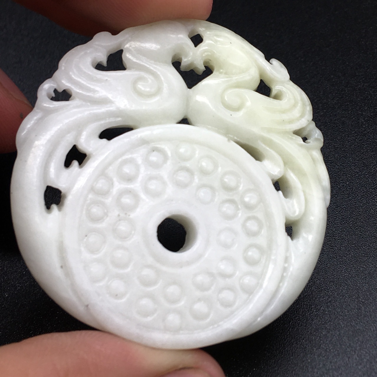 厂家玉石陕西蓝田玉吊坠 镂空玉石挂件双面雕刻玉器