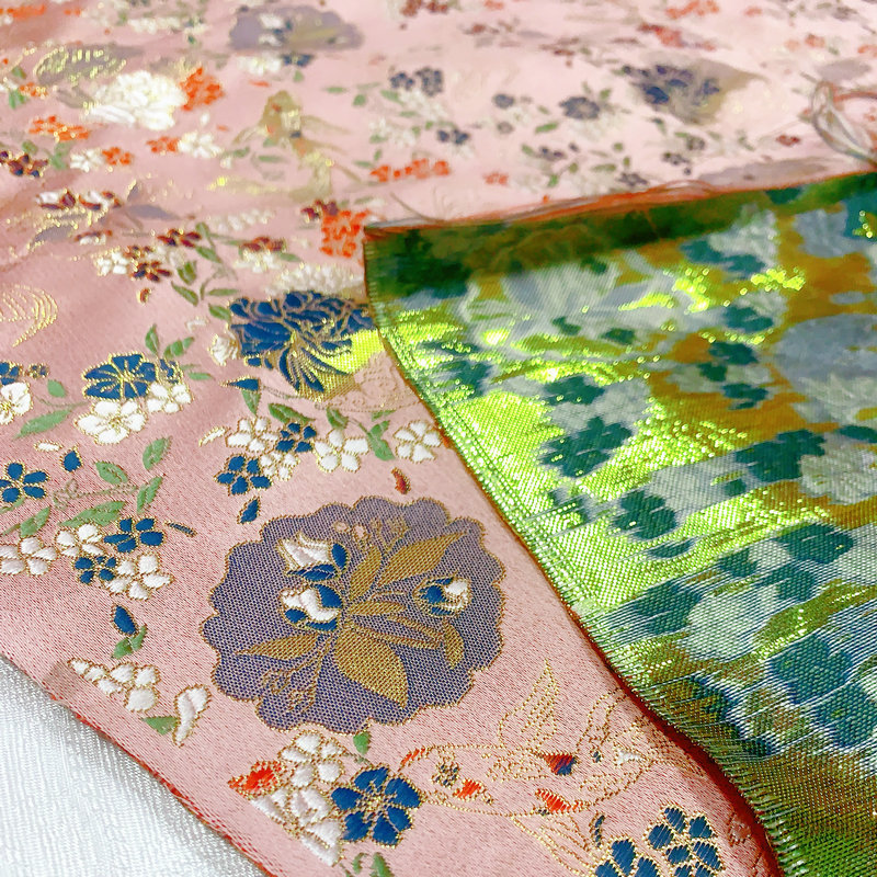 150cm日式金鱼花提花织锦锻面料成人舞台服手工包装饰布料