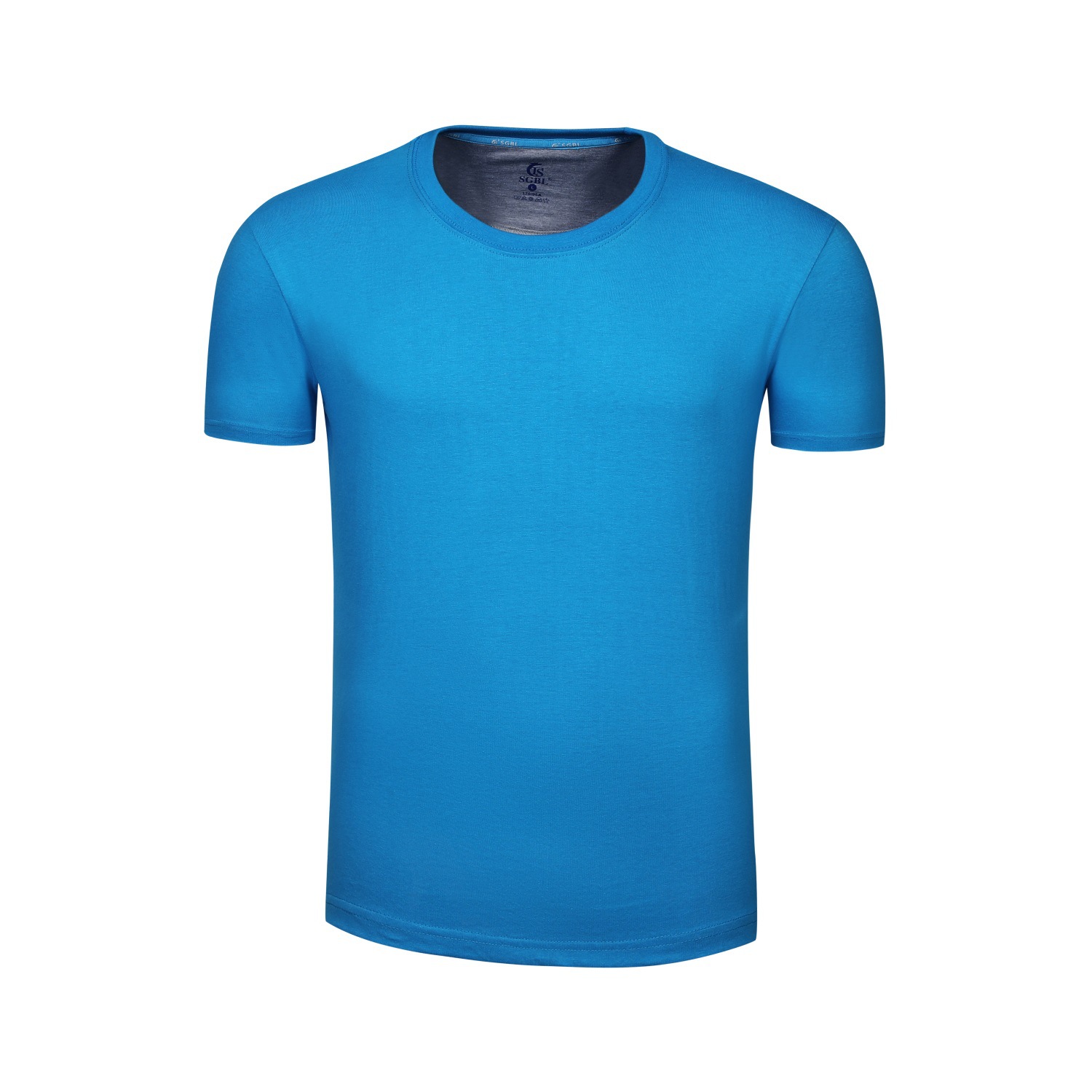 团体活动t恤定制-多全精梳棉韩版配色靠背孔蓝色孔兰色圆领短袖