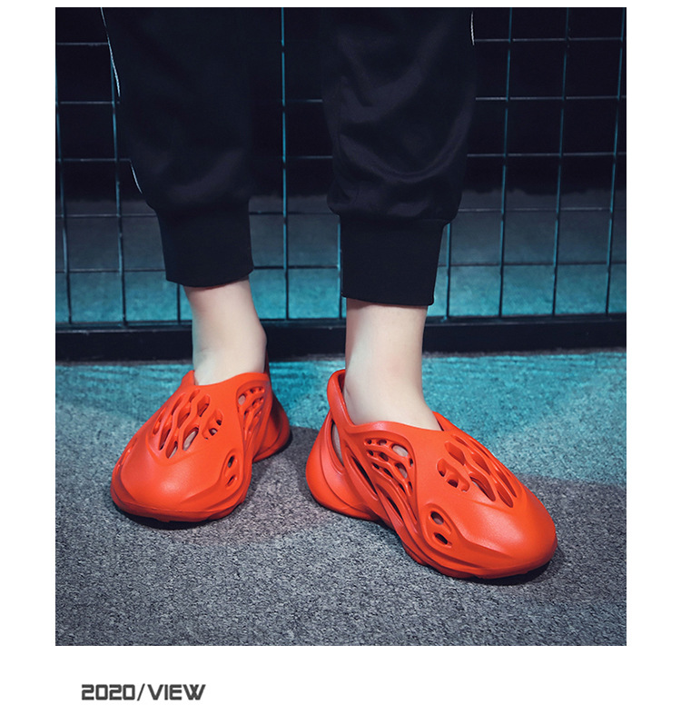 跨境爆款侃爷yeezy椰子洞洞鞋潮速卖通夏季沙滩鞋情侣拖鞋男ins