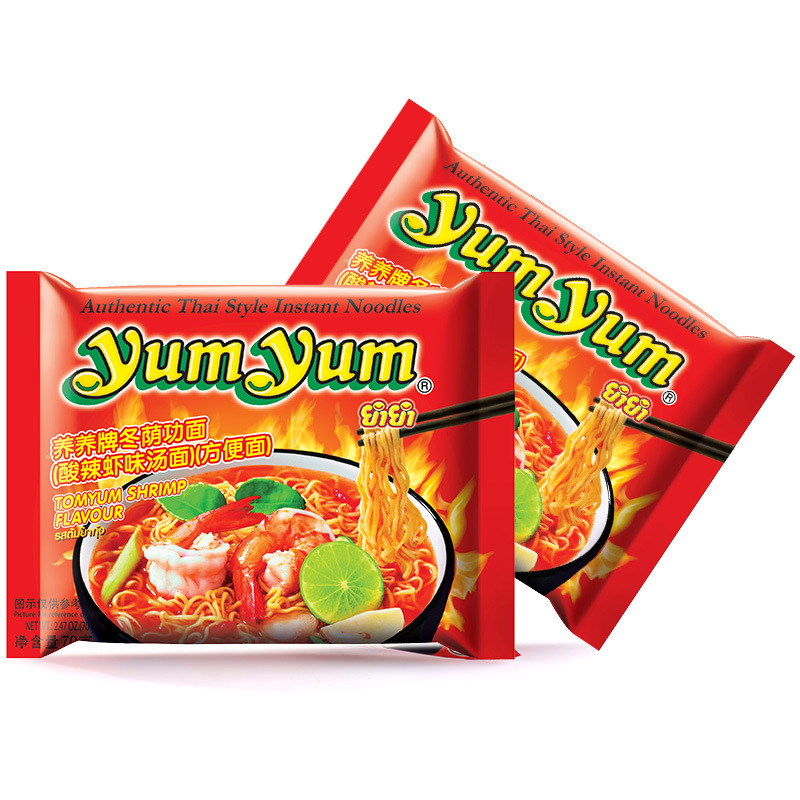 泰国养养冬阴功酸辣虾味浓汤70g30袋进口yumyum方便面泡面速食品