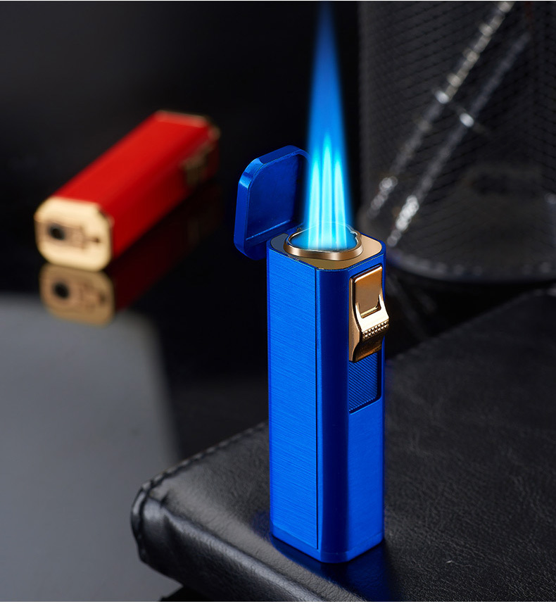 zc123三火直冲打火机大火力雪茄点烟器带雪茄刀