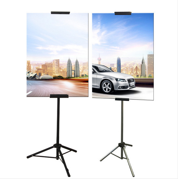 铁质三角双面升降挂画架海报架kt板展架广告pop展架三脚架铁展架