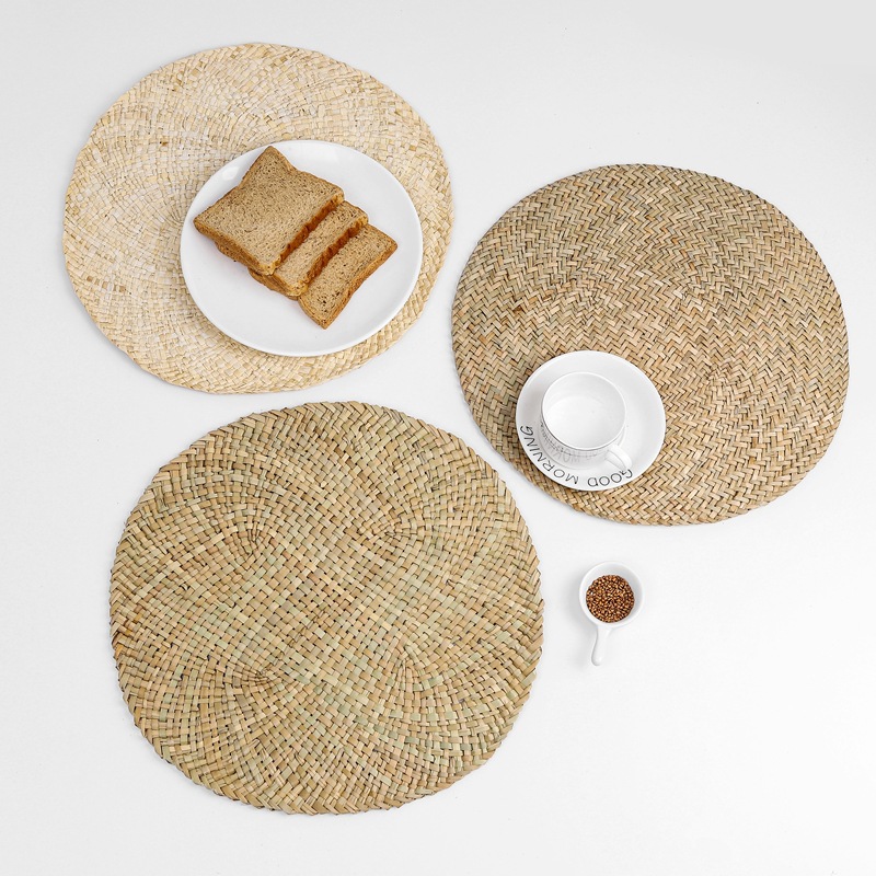 Heat Proof Mat Placemat Dining Table Cushion Anti-Scald and Heat-Resistant Rattan Mat Straw Mattress Household Potholder Vegetable Mat Straw Mat