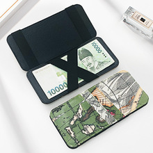 韩版速卖通创意地图魔术钱包PU皮长款时尚男士钱包 魔术包钱夹