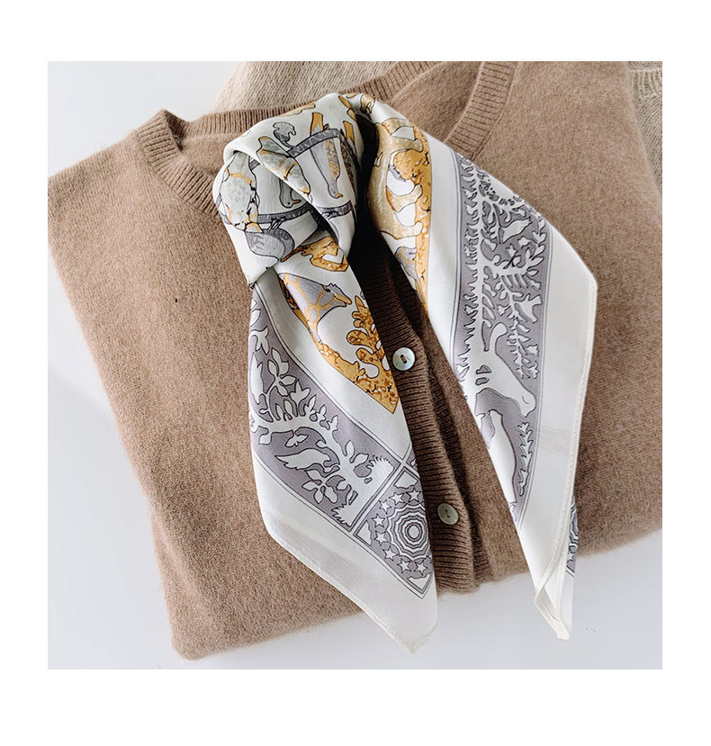 复古欧式花鸟真丝丝巾小方巾女春夏季韩版装饰百搭颈部小领巾