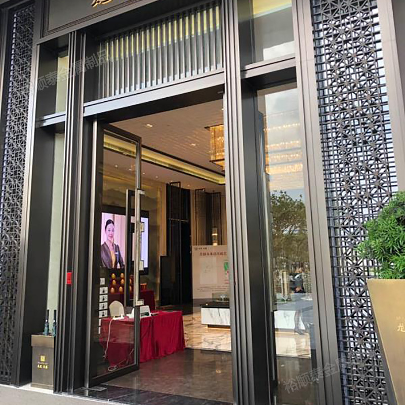 售楼部大门装修效果图 定做酒店会所办公大楼不锈钢玻璃地弹簧门