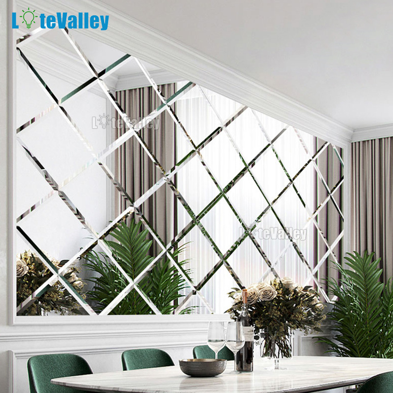 银镜斜边拼接背景墙 仿古酒店客厅电视拼镜背景墙 装饰拼镜