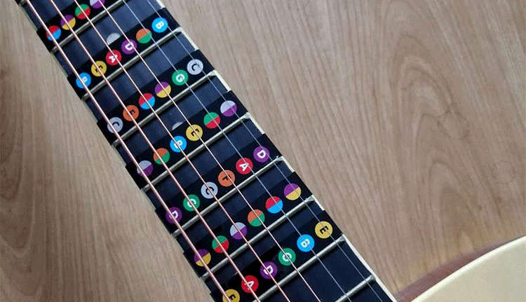 吉他音阶贴纸音名贴纸自学木吉他初学指板贴纸乐理教程吉他配件