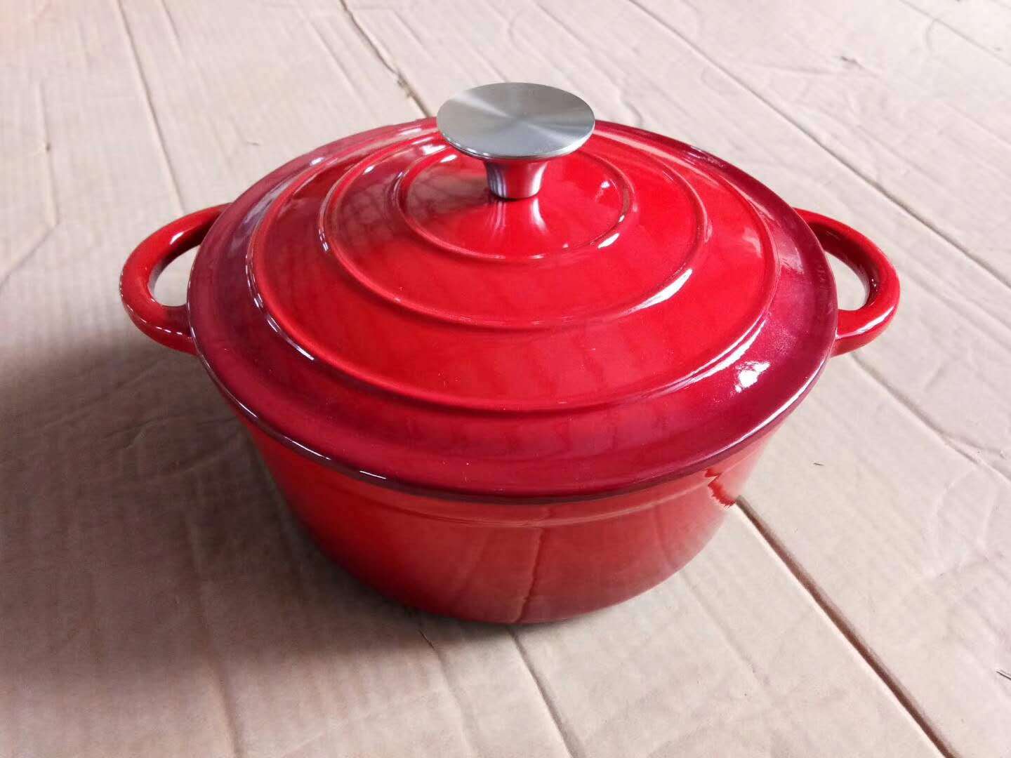 无涂层铸铁搪瓷汤锅 珐琅平底汤煲锅