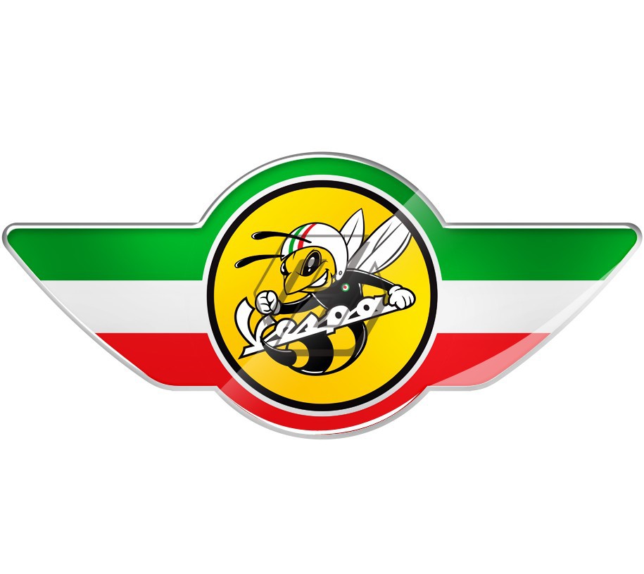 摩托车 vespa绵羊比亚乔踏板机车3d贴纸 彩色车标贴纸个性贴标