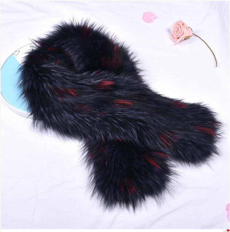 外贸真狐狸毛皮草围巾加宽整只狐狸编织围脖秋冬保暖双面毛