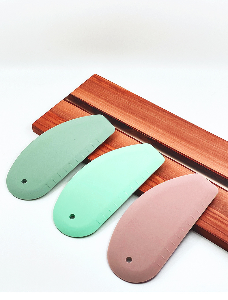 全包硅胶刮刀面团面粉刮切粉刀 带刻度黄油奶油椭圆刮板烘焙工具