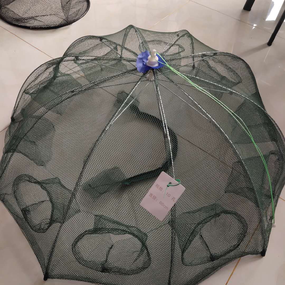 伞型渔笼 捕鱼网 自动虾笼伞型4孔6孔8孔12孔16孔圆柱形鱼笼