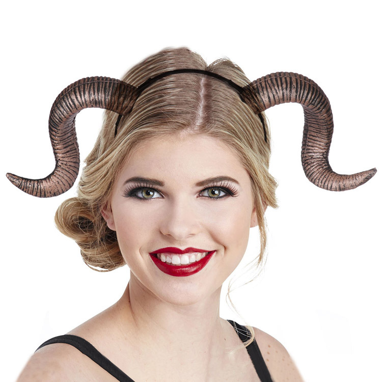 wish亚马逊万圣节头扣狂欢节舞台搞怪道具头饰发箍羊角头箍头饰品