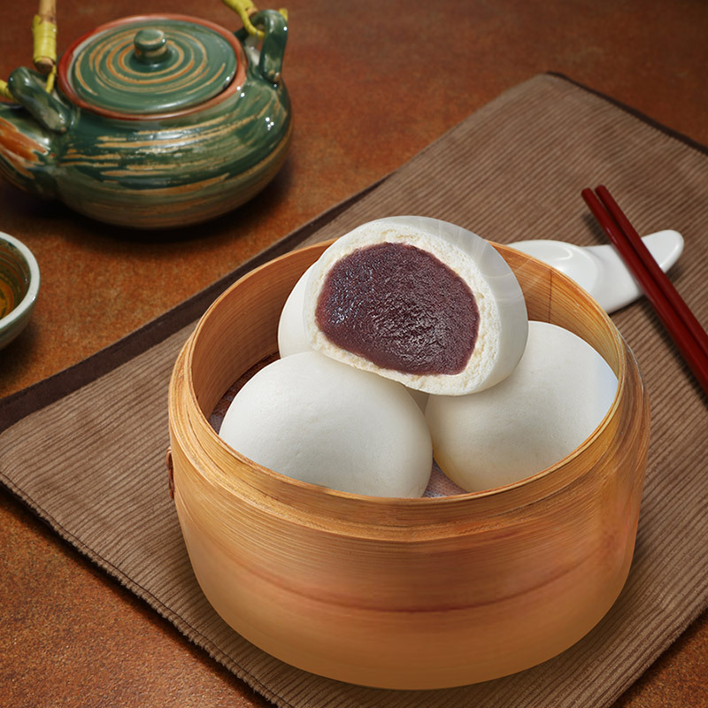广州酒家 豆沙包337.5g方便速食早餐面包广式早茶点心