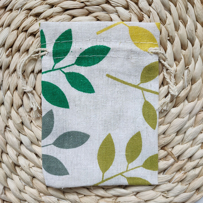 香包香囊空袋子防疫驱蚊包中草药薰衣草艾叶印花束口棉布袋13*18