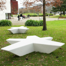 创意玻璃钢五角星造型休闲椅户外广场景观座椅商场休息区美陈坐凳