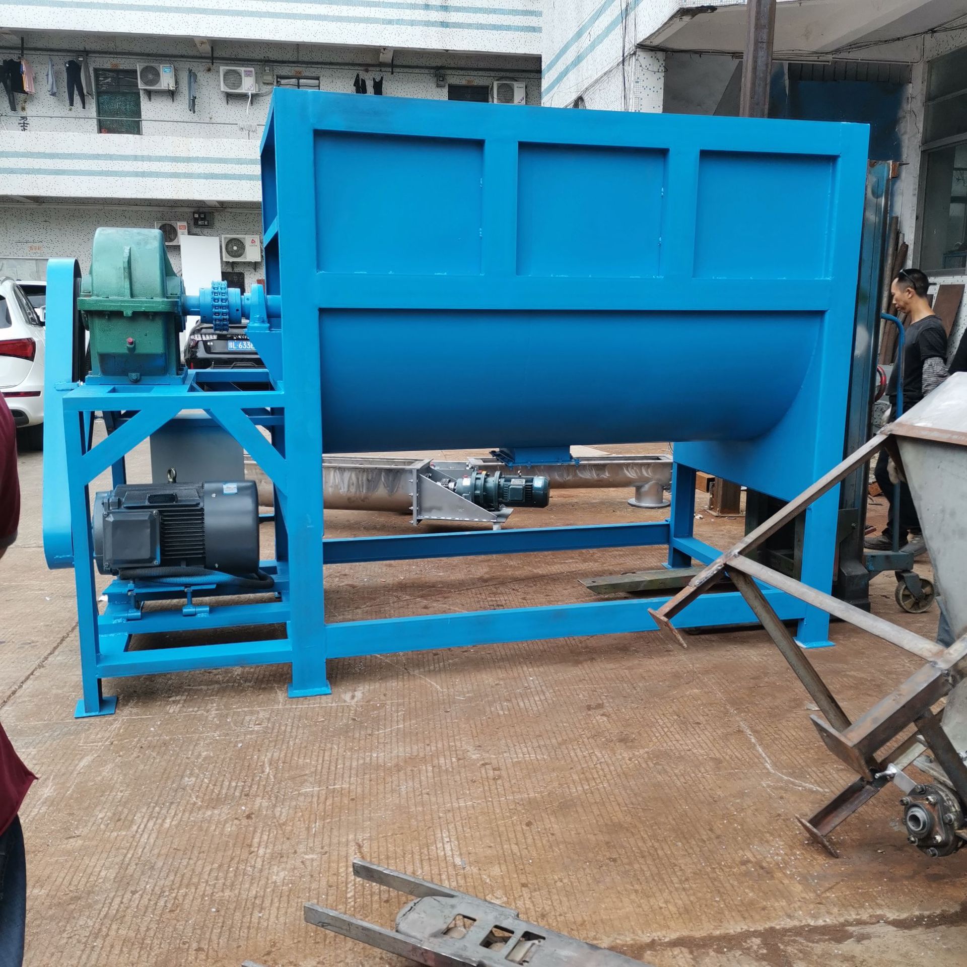 化工干粉卧式搅拌机 不锈钢u型粉体混合机 双螺带卧式混料机