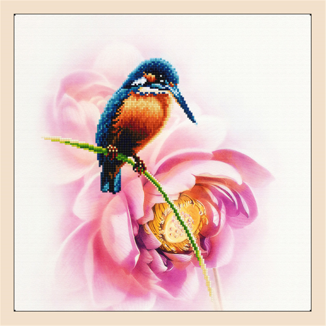 新款diy十字绣 鲜花小鸟手工刺绣套件客厅卧室挂画外贸货源批发