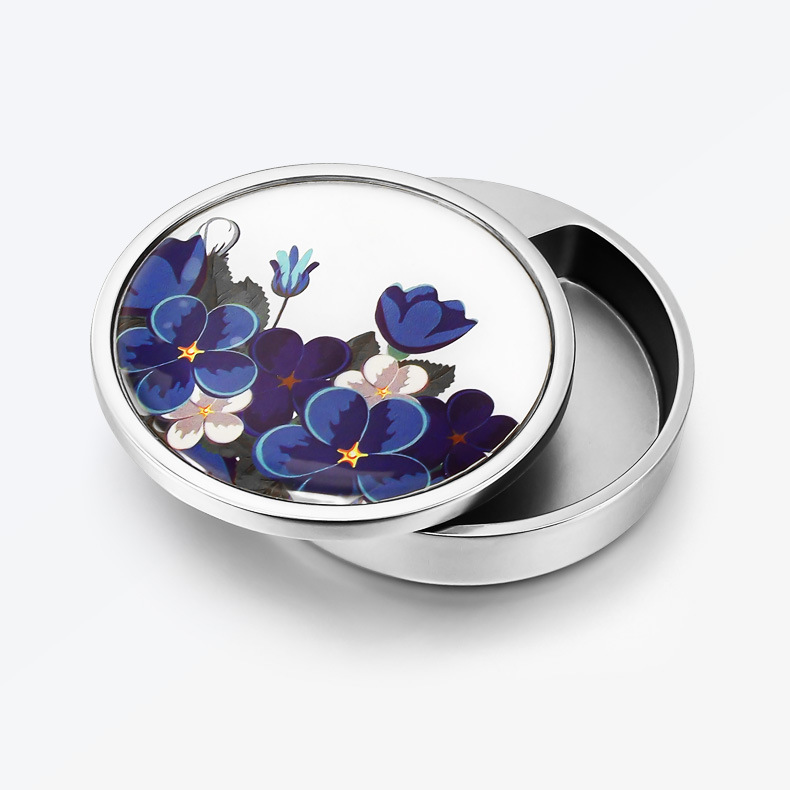 定制款圆形固体香膏盒 铝合金礼品香薰包装盒 创意旋转金属盒子