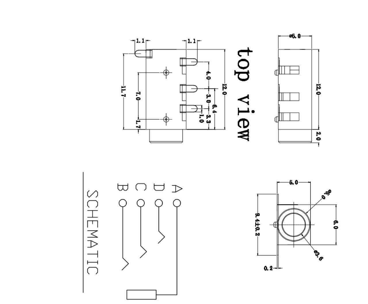 3.5mm耳机插座贴片 pj320d音频插座母座 耳机座pj-320d 编带