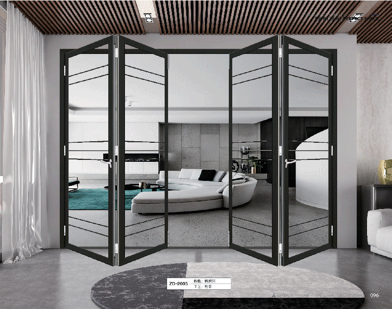 厨房折叠推拉门钛合金推拉门客厅隔断折叠推拉玻璃门批发