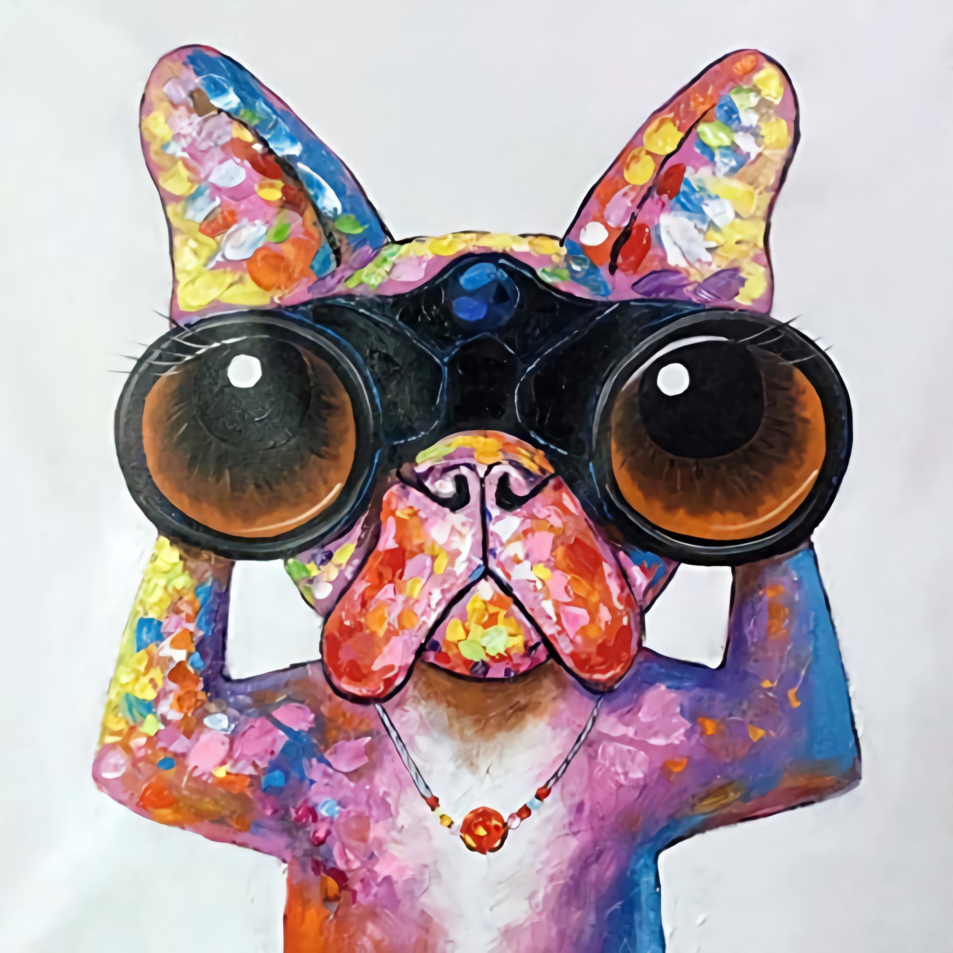 曼落爆款 水彩动物波普艺术版画狼狗和熊 孩子房间墙装饰卡通画