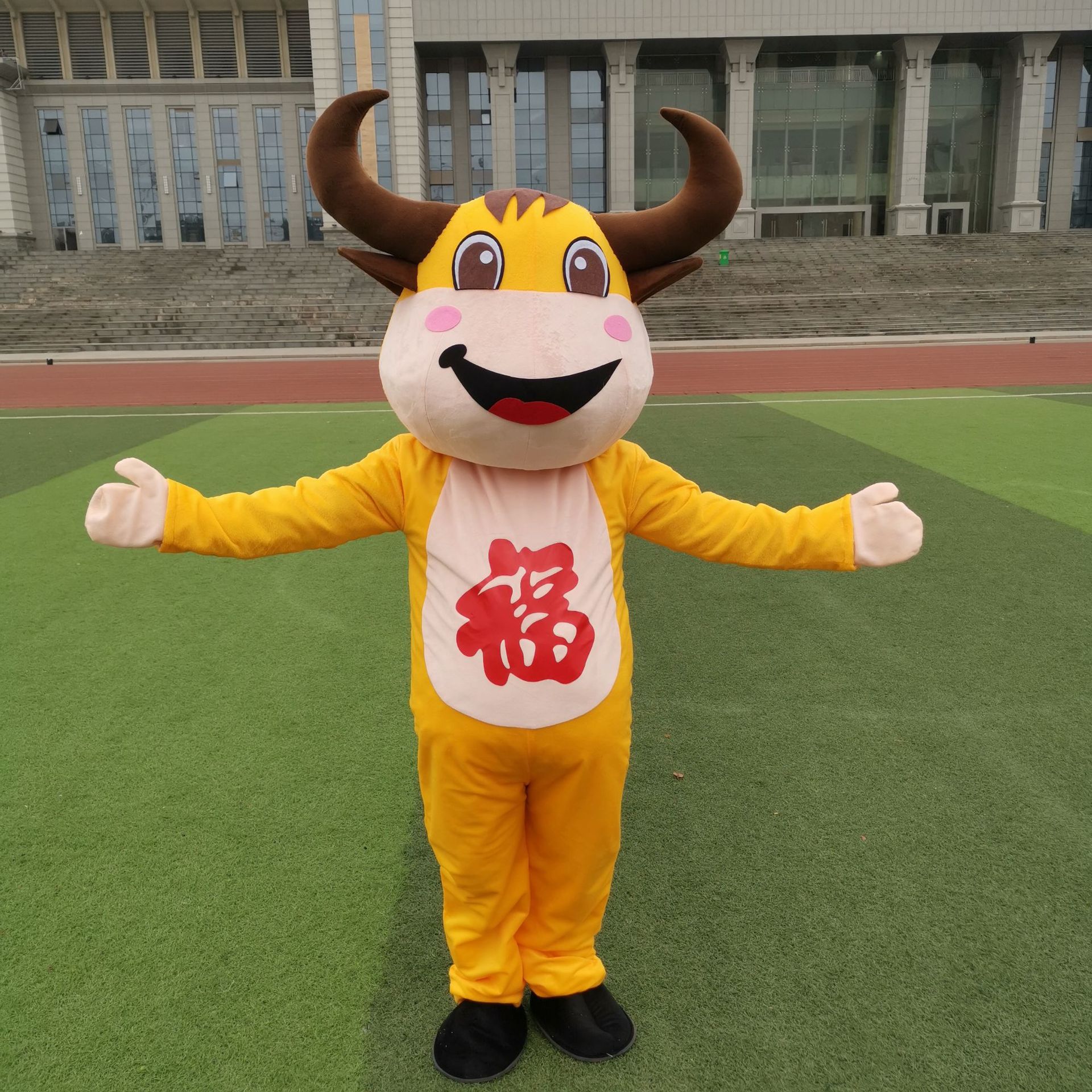 牛年财神爷卡通人偶服福禄寿喜财神行走道具牛年吉祥物年会演出服