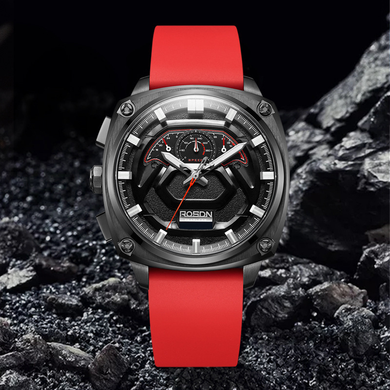 【张一山代言】劳士顿新款正品无畏系列酷炫男士石英手表钢带3288