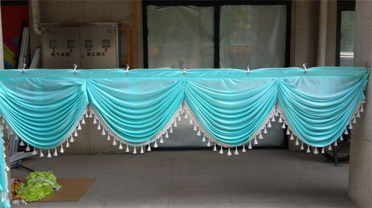 婚庆幔头楼梯波浪头楼梯扶手纱幔装饰帘头背景布缦帐篷舞台帷幔