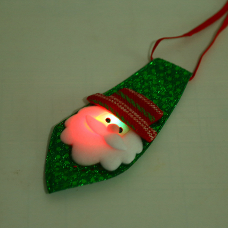 Christmas Creative Elderly Luminous Cartoon Children's Tie Decoration Supplies Adult Party Ball Bow Tie Ornaments