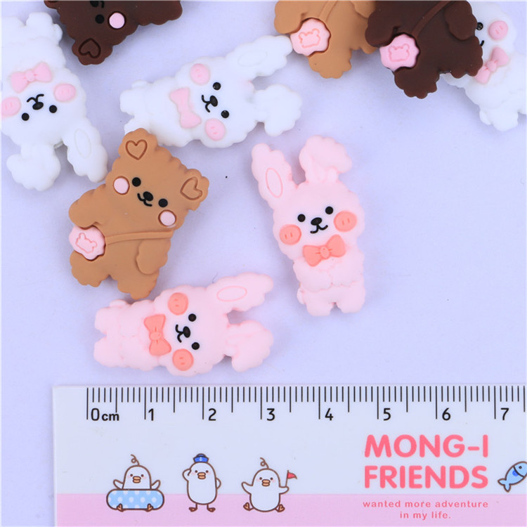 Cream Glue Epoxy Homemade Phone Case Material Package Resin Accessories Decoration Bear Rabbit Material Package Barrettes